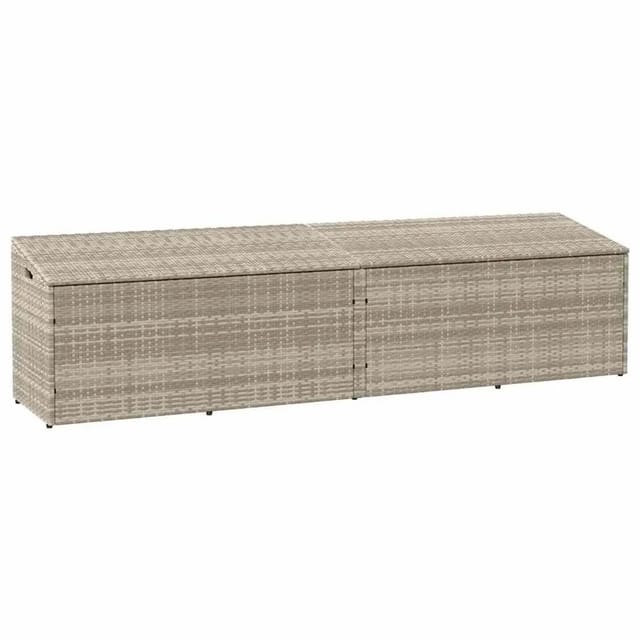 vidaXL Garten-Auflagenbox Hellgrau 220x50x58 cm Poly Rattan 4104078