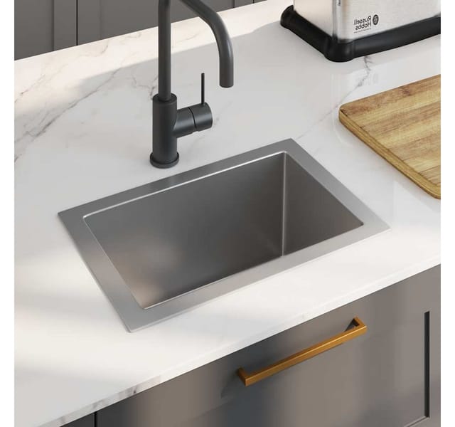 vidaXL Handgefertigte Küchenspüle Edelstahl 145076