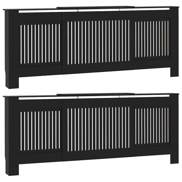 vidaXL Heizkörperabdeckung 2 Stk Schwarz 205 x 20,5 x 81,5 cm 3403238