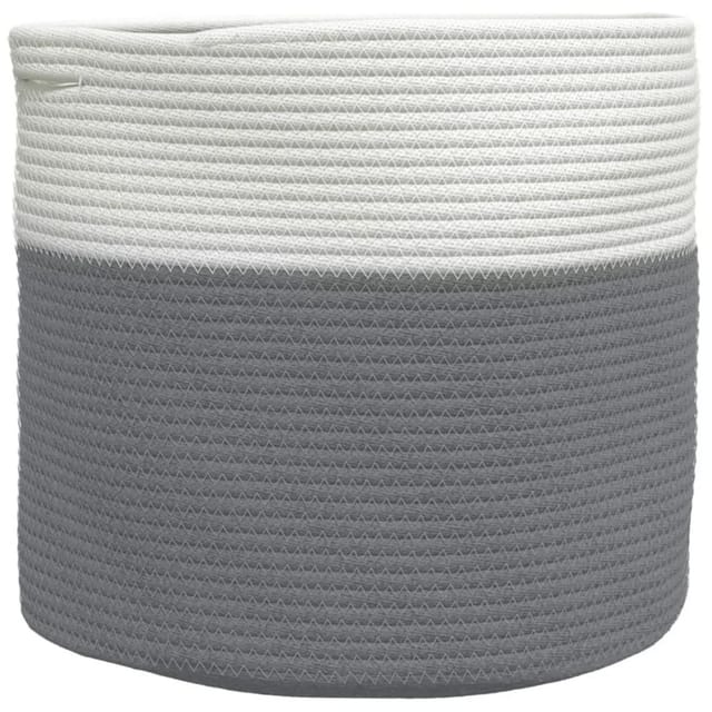 vidaXL Aufbewahrungskorb Grau und Weiß Ø40x35 cm Baumwolle 358465