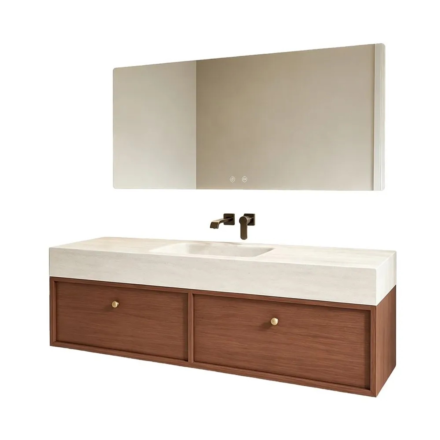 360Home Badmöbel Set Mit Waschbecken Wandhängendem Waschtischunterschrank Moderner Waschplatz Für Das Badezimmer 120 CM RW211BKK