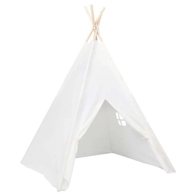 vidaXL Kinder Tipi-Zelt mit Tasche Pfirsichhaut Weiß 120x120x150 cm 80271