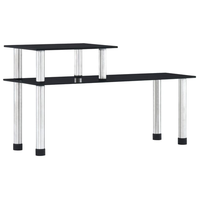 vidaXL Küchenregal Schwarz 45x16x26 cm Hartglas 249524