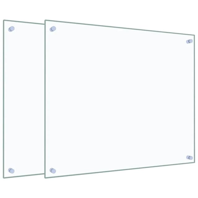 vidaXL Küchenrückwände 2 Stk Transparent 70x60 cm Hartglas 3315791
