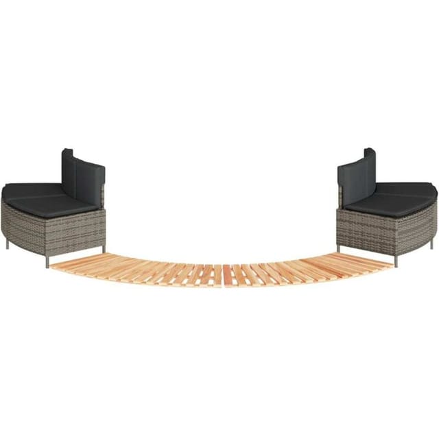 vidaXL Whirlpool-Umrandung Grau Poly Rattan und Massivholz Akazie 3270646