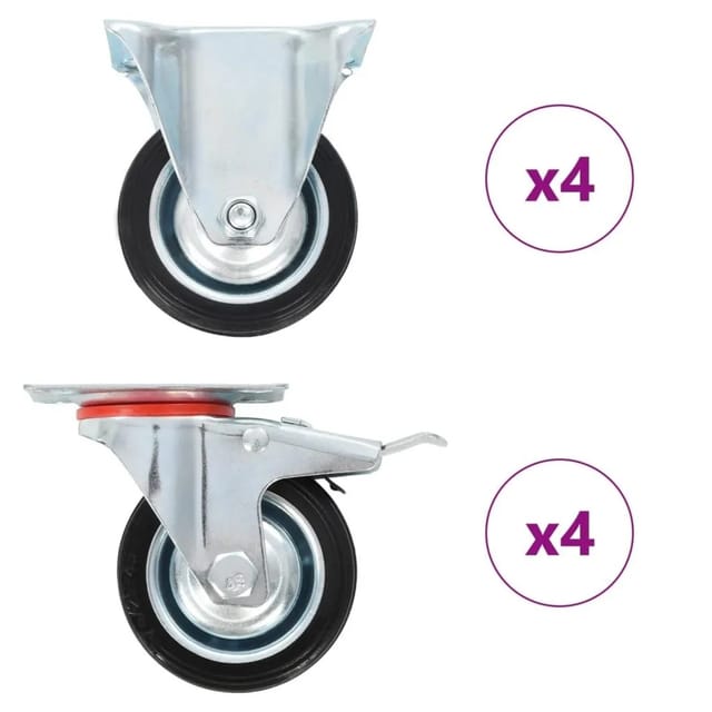vidaXL 8 Stk Rollen 75 mm 278036