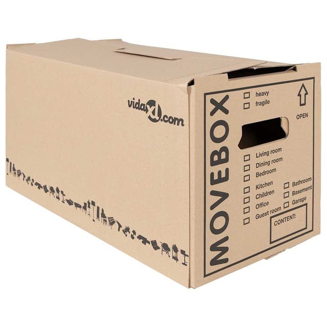 vidaXL Umzugsbox mit Speicher 20 Stk Natur 59 x 31,5 x 31,5 cm Karton 4106561