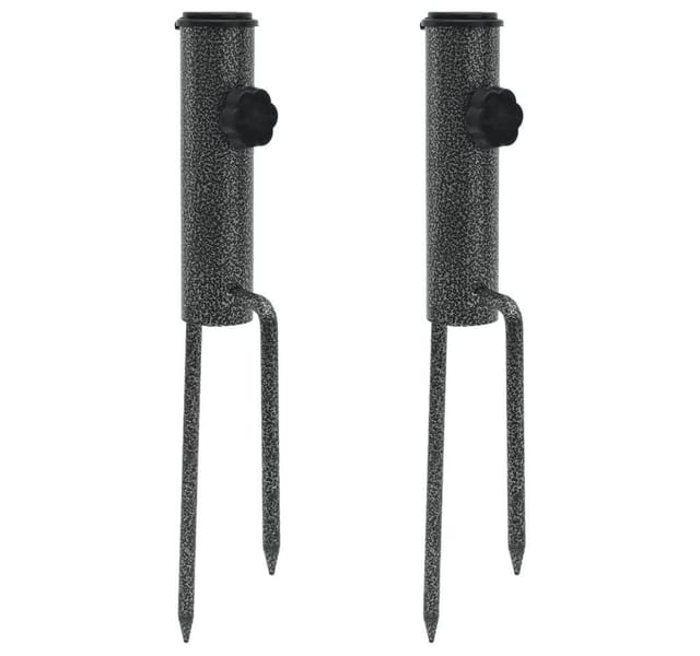 vidaXL Schirmständer mit Erdspießen 2 Stk 9x35 cm Verzinkter Stahl 4003381