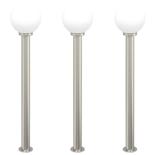 vidaXL Pollerleuchten 3 Stk 120 cm Edelstahl IP44 4006098