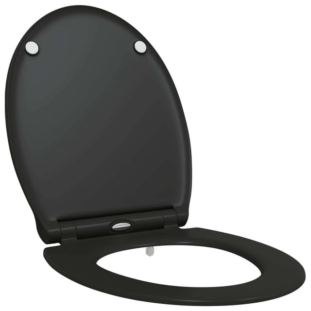 vidaXL Toilettensitz Schwarz 47 x 37,5 x 3,8 cm Duroplast 42002364