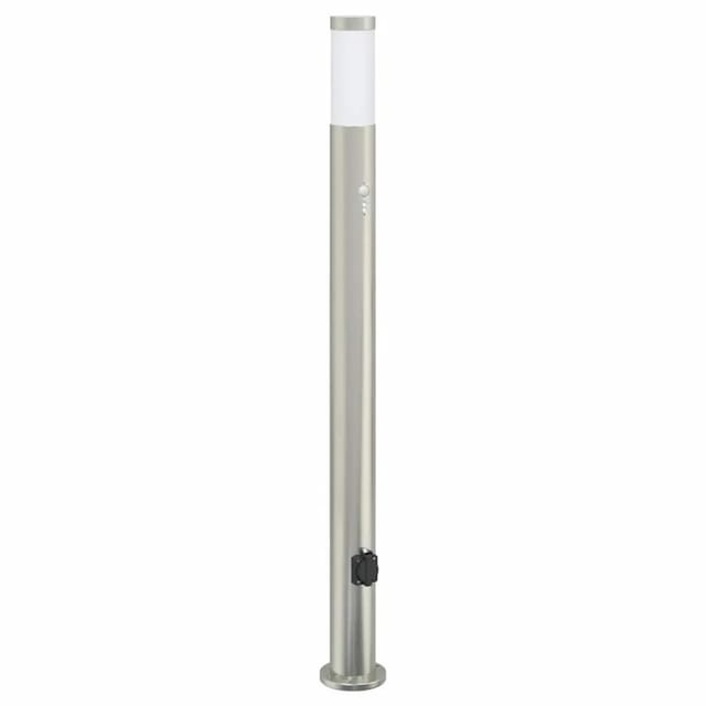 vidaXL Pollerleuchte mit Sensor und Steckdose 110 cm Edelstahl IP44 4006021
