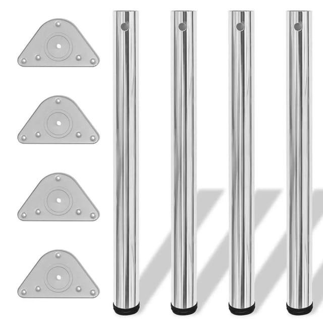 vidaXL 4x Höhenverstellbares Tischbein Chrom 710 mm 242142