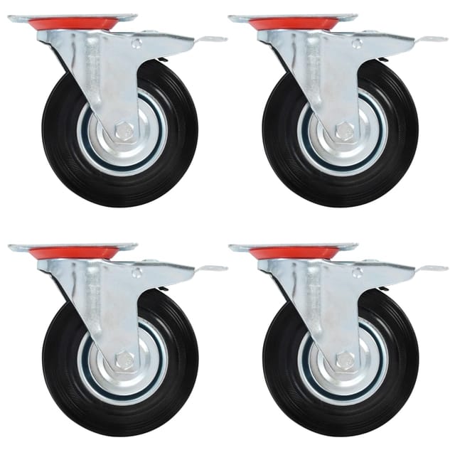 vidaXL Lenkrollen mit Doppelbremsen 4 Stk 125 mm 143449