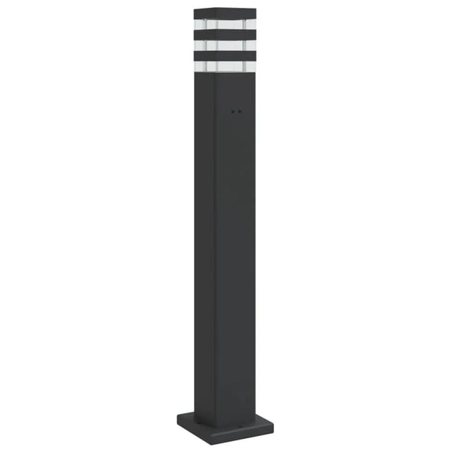 vidaXL Wegeleuchte mit Steckdose Schwarz 80 cm Aluminium 4006407