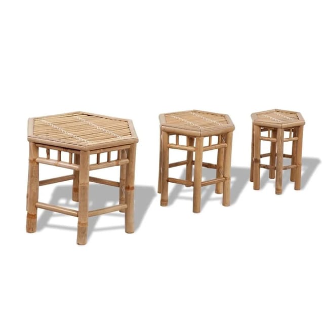 vidaXL Gartenhocker 3 Stk Bambus 41495