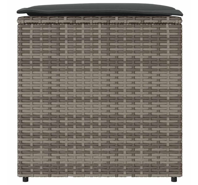 vidaXL Kissenbox mit Speicher Grau 50 x 50 x 50 cm Poly-Rattan 365410