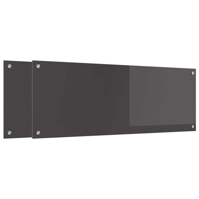 vidaXL Küchenrückwand 2 Stk Dunkelgrau 110 x 40 cm Gehärtetes Glas 3415506