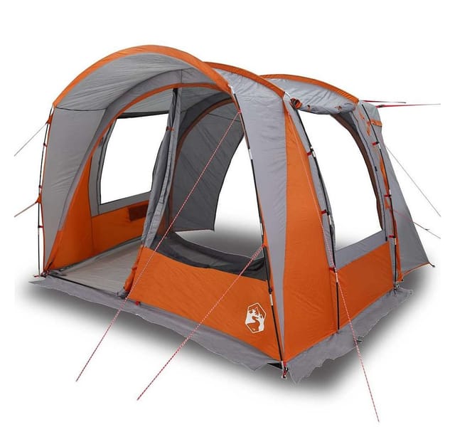 vidaXL Autozelt 4 Personen Grau und Orange Wasserfest 4009499