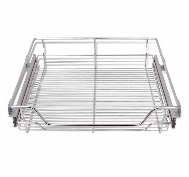 vidaXL Einbauschublade Korbauszug 2 Stk Silbern 600 mm 50481