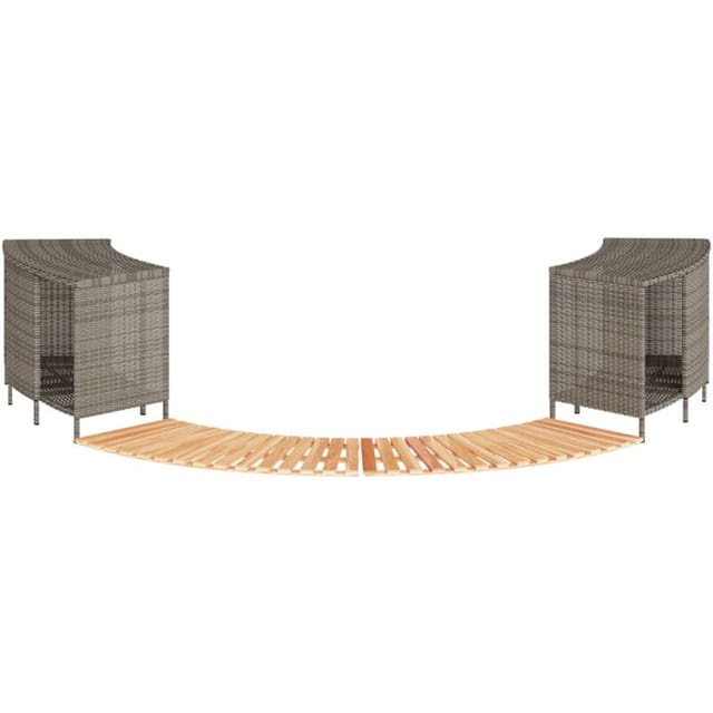 vidaXL Whirlpool-Umrandung Grau Poly Rattan und Massivholz Akazie 3270645