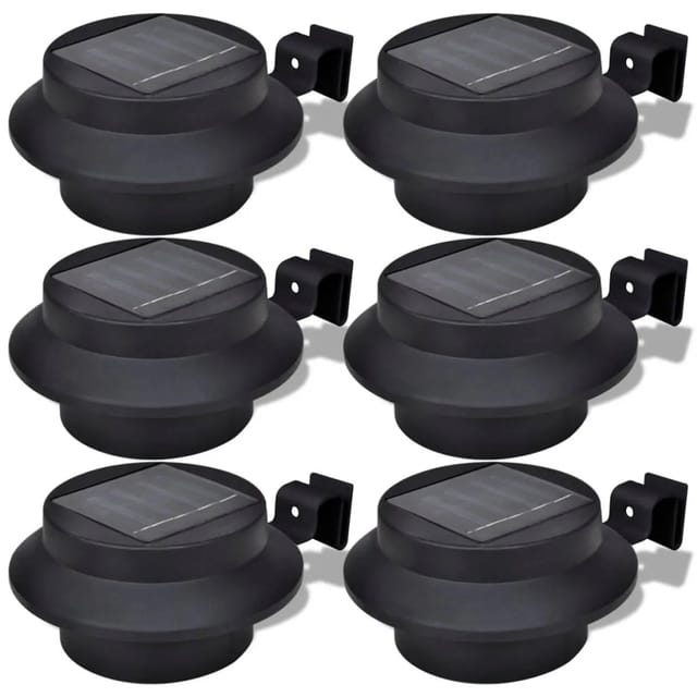 vidaXL 6x Außenlampe Sonnenlichtset Zaunlicht Schwarz 41180