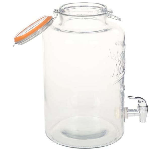 vidaXL Wasserspender XXL mit Zapfhahn Transparent 8 L Glas 50829