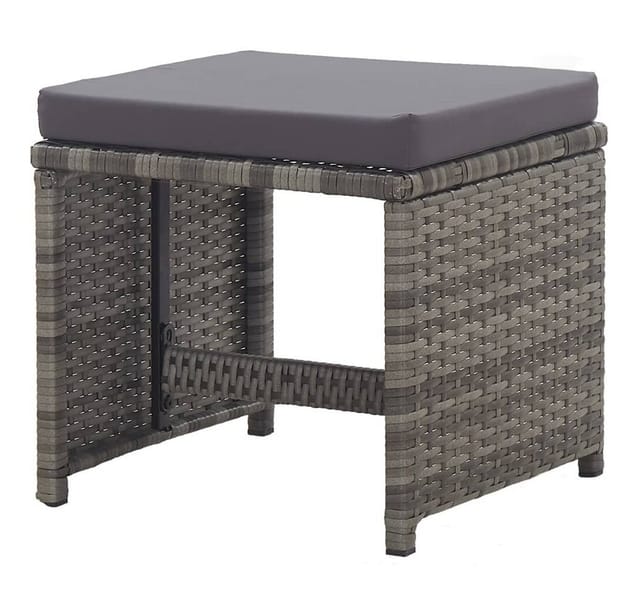 vidaXL Gartenhocker 2 Stk mit Sitzkissen Poly Rattan Anthrazit 46419