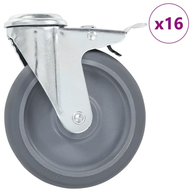 vidaXL 16 Stk Lenkrollen mit Rückenloch 125 mm 277878