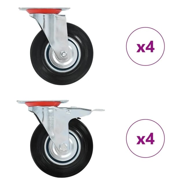 vidaXL 8 Stk Lenkrollen 125 mm 278021