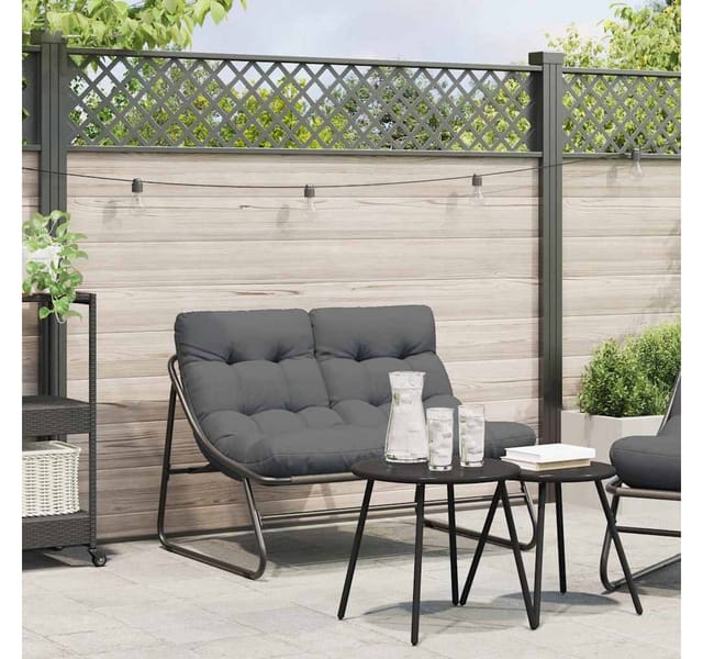 vidaXL Gartenmöbel Schwarz 110 x 81 x 71 cm Pulverbeschichteter Stahl 42008030
