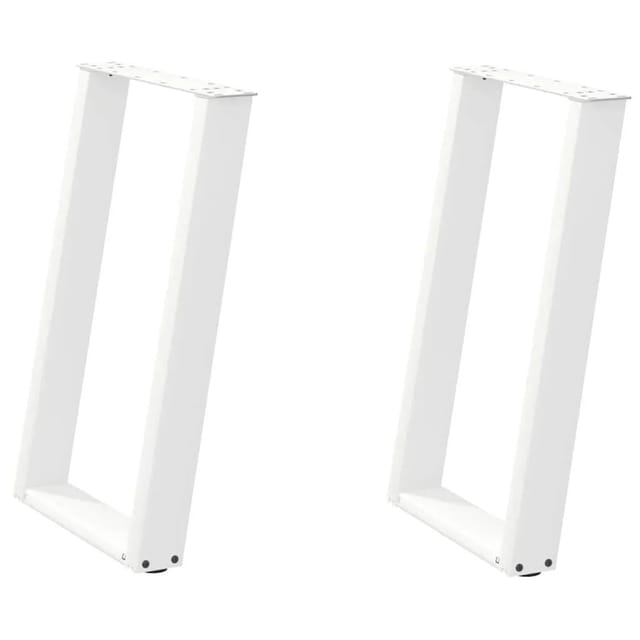 vidaXL Esstischbeine U-Form 2 Stk Weiß 60x72-73 cm Stahl 4012789