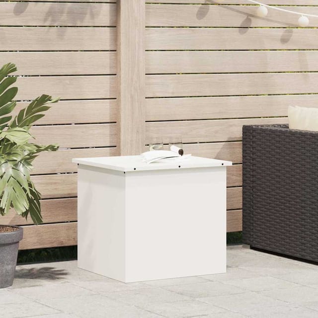 vidaXL Außenlagerbox Weiß 55 x 50,5 x 50 cm Stahl 874575