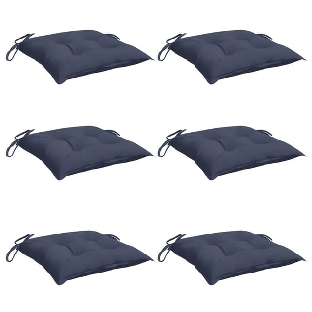 vidaXL Stuhlkissen 6 Stk Marineblau 40x40x7 cm Oxford-Gewebe 378857