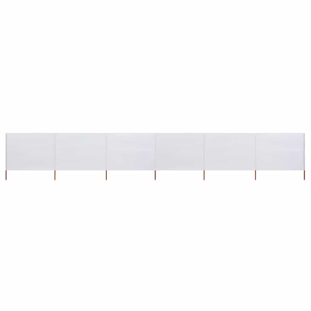 vidaXL 6 Teiliges Windschutzgewebe 800 x 120 cm Sandweiß 47174