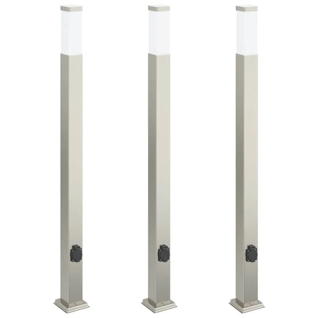 vidaXL Pollerleuchten mit Auslass 3 Stk 110 cm Edelstahl IP44 4006064
