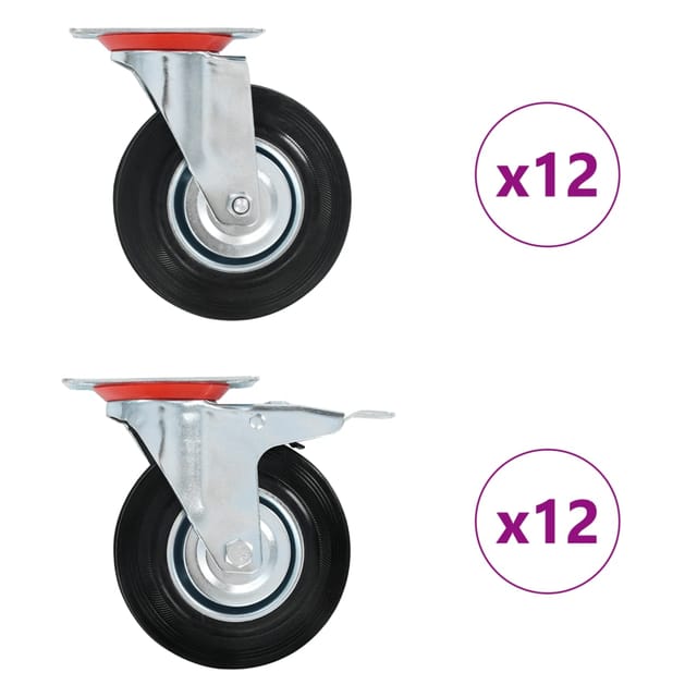 vidaXL 24 Stk Lenkrollen 125 mm 278024