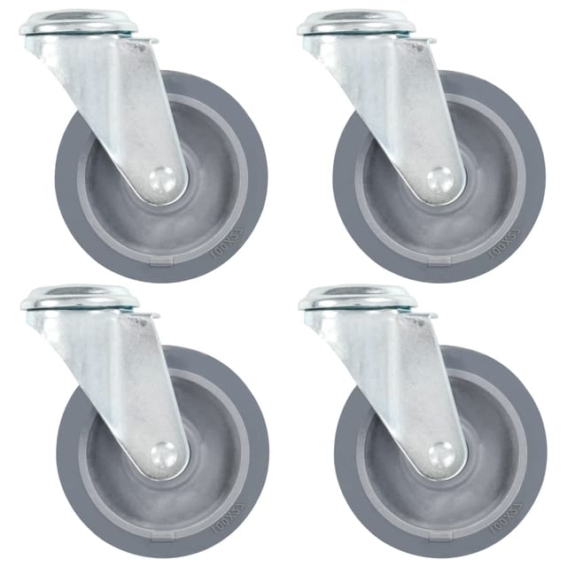 vidaXL Lenkrollen mit Bolzenloch 4 Stk 100 mm 143426