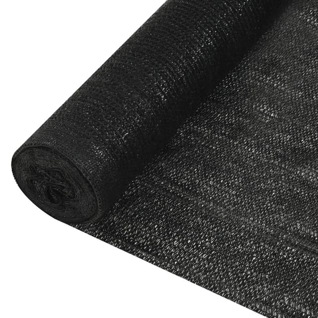 vidaXL Zaunblende Schwarz 1,8x25 m HDPE 195 g/m² 149363