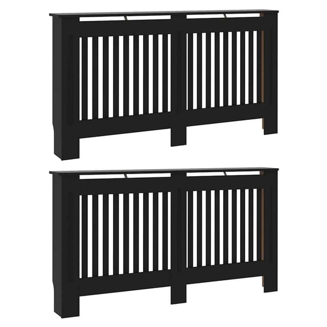 vidaXL Heizkörperabdeckung 2 Stk Schwarz 152 x 19 x 81,5 cm 3403232