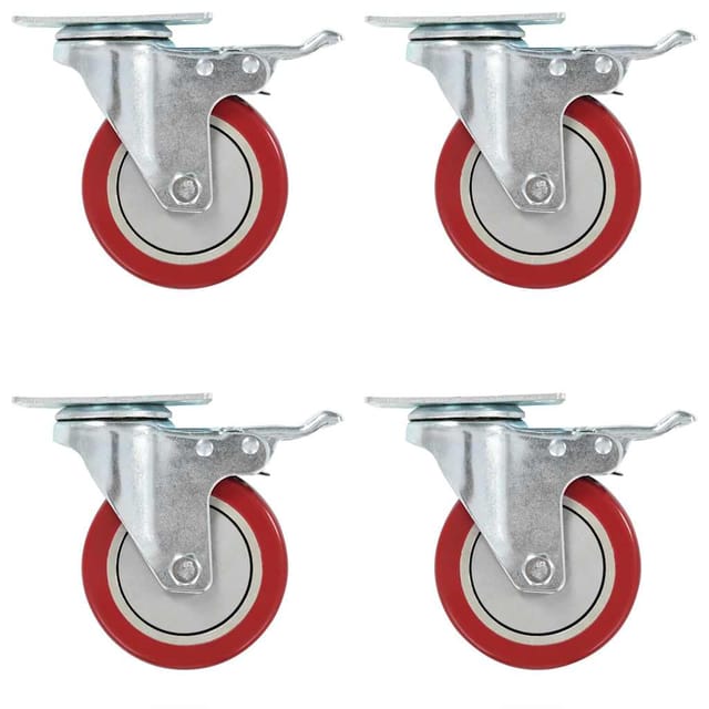 vidaXL Lenkrollen mit Bremsen 4 Stk 100 mm 143472