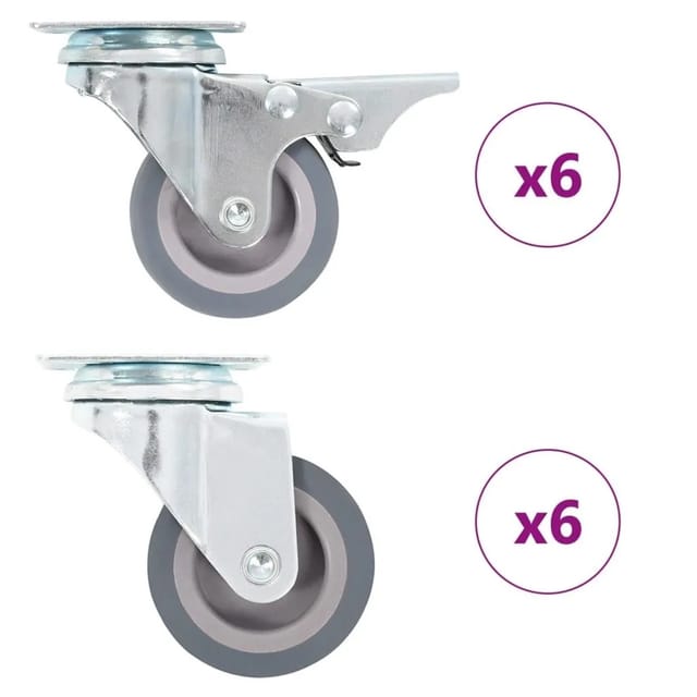 vidaXL 12 Stk Lenkrollen 50 mm 277912