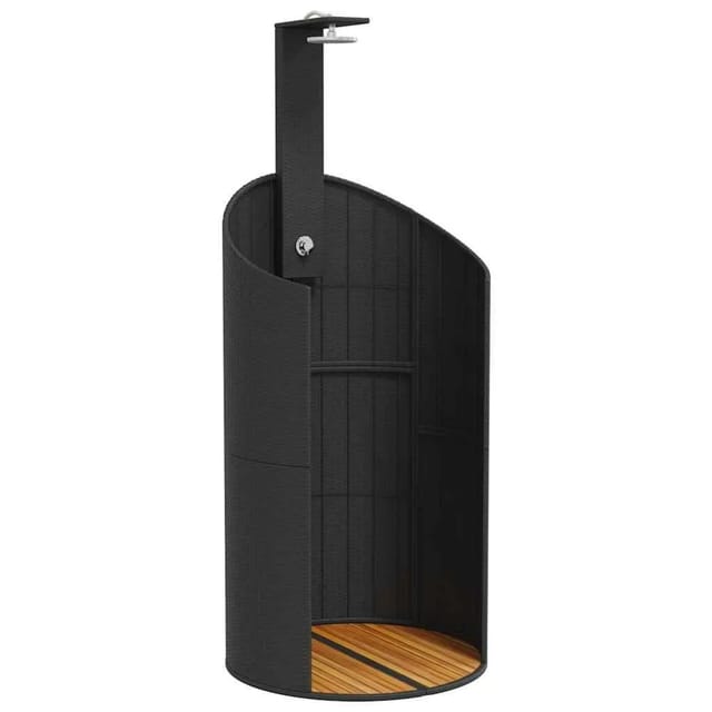 vidaXL Gartendusche Schwarz 100x100x241,5 cm Poly Rattan Akazienholz 368212