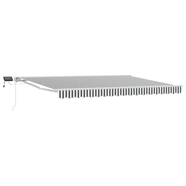 vidaXL Manueller Markisenrahmen mit LEDs Anthrazit und Weiß 5 x 3,5 m 3420712
