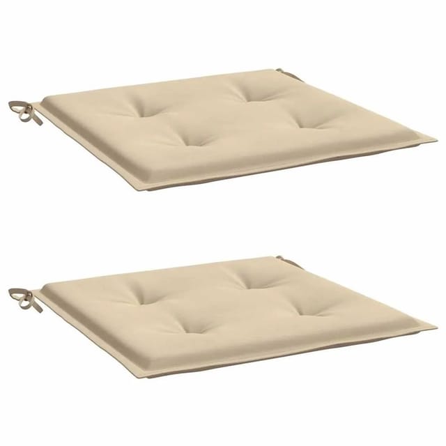 vidaXL Gartenstuhl-Kissen 2 Stk Beige 40x40x4 cm Oxford-Gewebe 314008