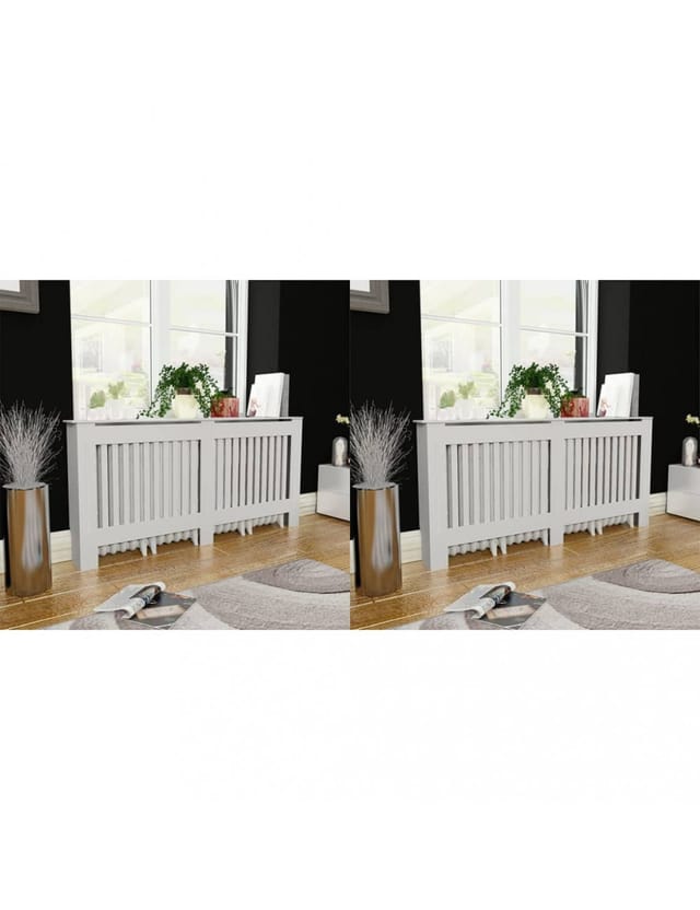 vidaXL Heizkörperabdeckung 2 Stk Weiß MDF 172 cm 276005