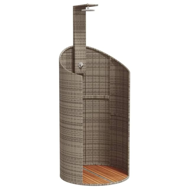 vidaXL Gartendusche Grau 100x100x241,5 cm Poly Rattan Akazienholz 368213