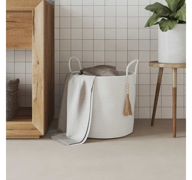 vidaXL Aufbewahrungskorb Weiß Ø40x35 cm Baumwolle 358497