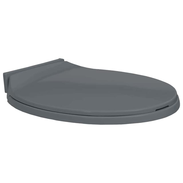 vidaXL Toilettensitz mit Absenkautomatik Grau Oval 145816