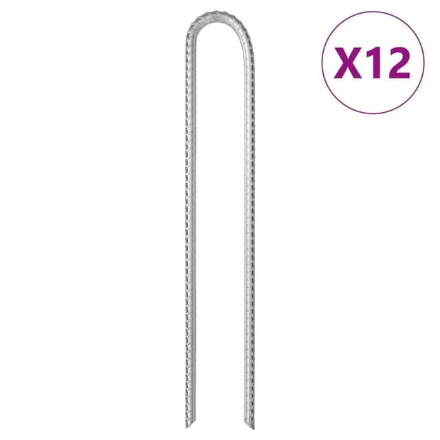 vidaXL Zeltheringe 12 Stk U-Form 37 cm Ø10 mm Verzinkter Stahl 4009348