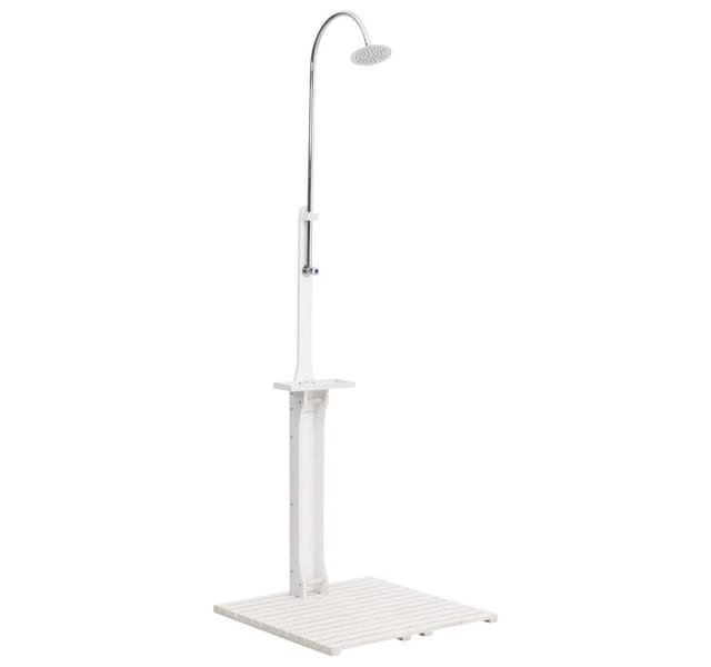 vidaXL Gartendusche Holz Weiß 48207